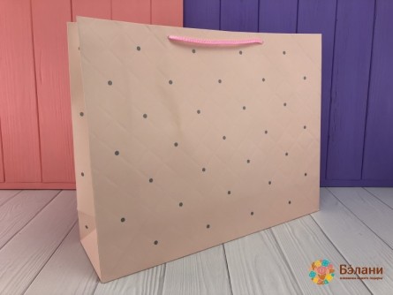 Подарочный пакет "Divan" L персиковый