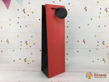 Пакет под бутылку "The color" красный