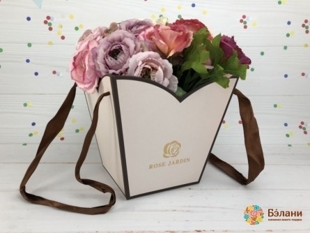 Коробка для цветов "Rose Jardin" бежевая