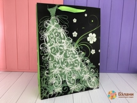Подарочный пакет "Green Dress" L