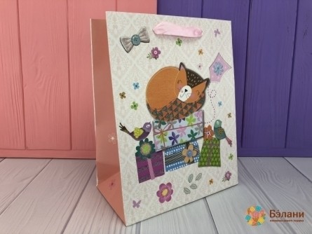 Подарочный пакет "Animals" котик M