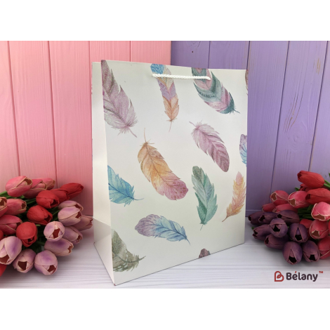 Подарочный пакет "Feathers" M