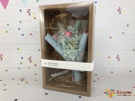 Букет комплимент "Whole Flower" голубой