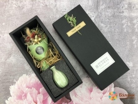 Букет комплимент "With vase" зеленый