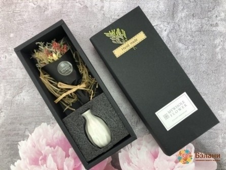 Букет комплимент "With vase" белый