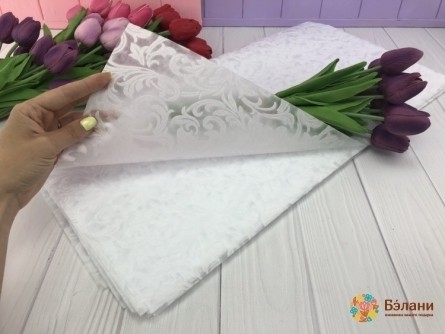 Флизелин для цветов "Leaves" белый