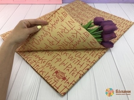 Бумага для цветов "Letters" красная