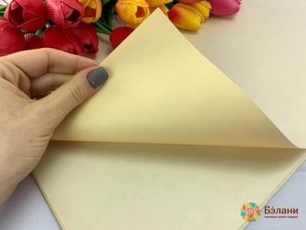 Бумага для цветов "двухсторонняя" персиково-бежевая
