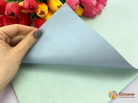 Бумага для цветов "двухсторонняя" небесно-сизяая