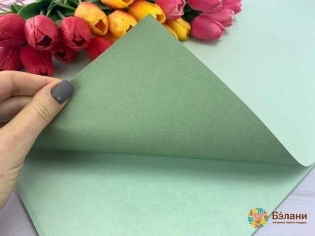 Бумага для цветов "двухсторонняя" зелено-салатовая