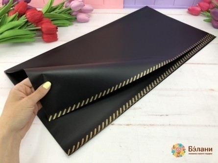 Калька для цветов "Кант штрихи" черная
