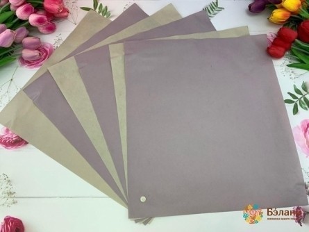 Флористическая бумага "Веер" сиренево-оливковая
