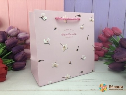 Подарочные пакеты розовые "Blossm" S
