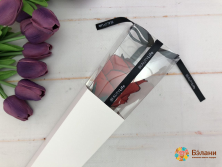 Коробочка для розы, складная (белая)