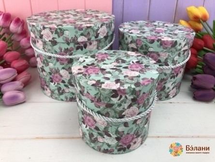 Коробка для цветов "Flower mix" голубая