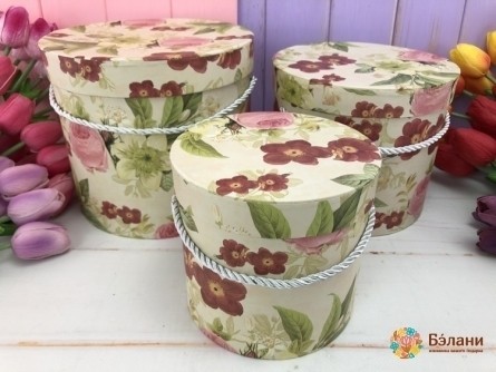 Коробка для цветов "Акварель" белая