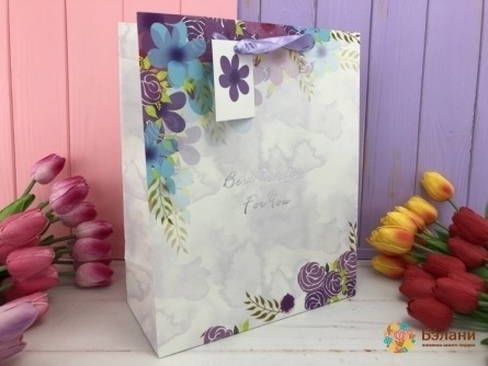 Подарочный пакет "Vintage flowers" S
