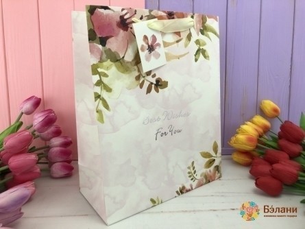 Подарочный пакет "Vintage flowers" S