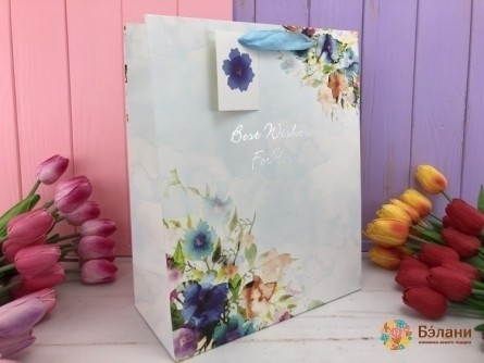 Подарочный пакет "Vintage flowers" M