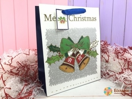 Новогодний пакет "Kids drawing" M