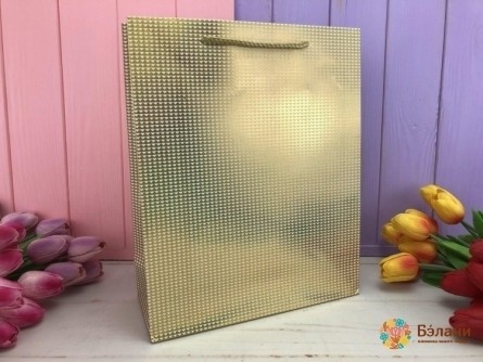 Подарочный пакет "Metallic" М золотой