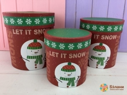 Новогодняя коробка "Let it snow" красная