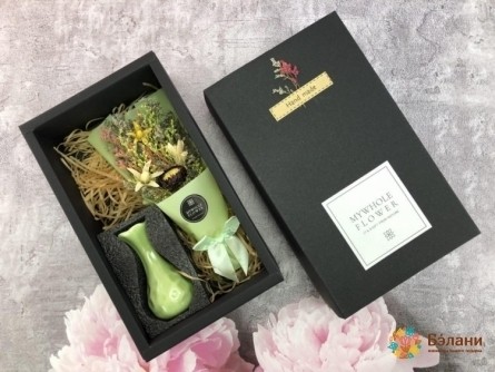 Букет комплимент "With vase #3" зеленый
