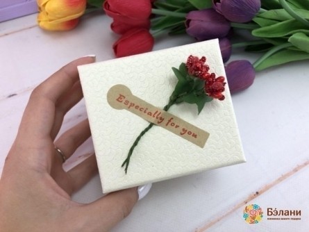 Коробка для часов "With flower" белая