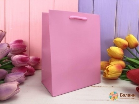 Подарочный пакет "One color" розовый XS