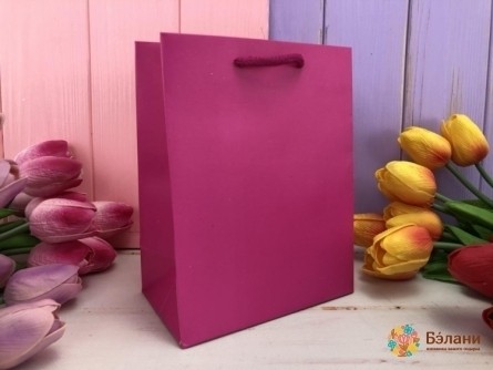Подарочный пакет "One color" малиновый XS