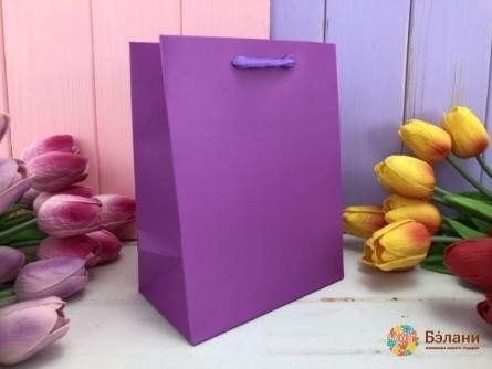 Подарочный пакет "One color" сиреневый S