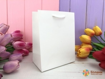 Подарочный пакет "One color" белый S