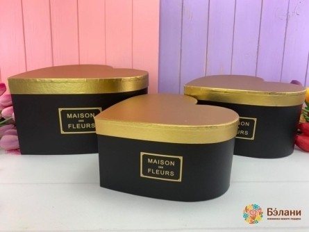 Коробка в форме сердца "Gold maison" черная