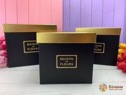 Квадратная коробка "Gold maison" черная