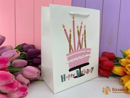 Подарочный пакет "Birthday" торт L