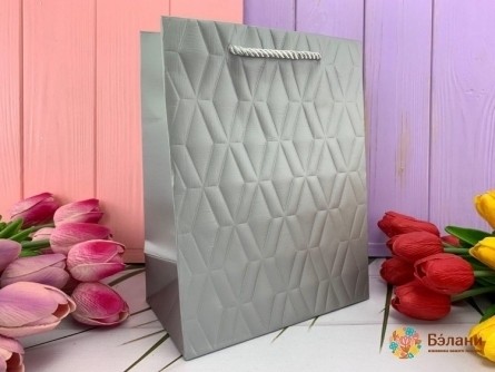 Подарочный пакет "Cube" серебро S