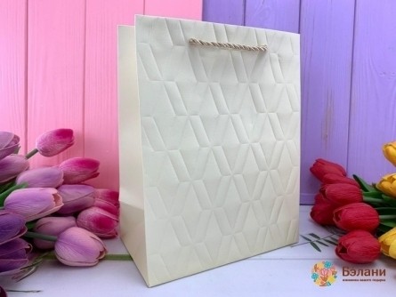 Подарочный пакет "Cube" белый S