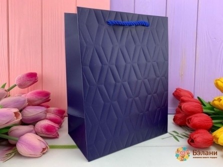 Подарочный пакет "Cube" синий L