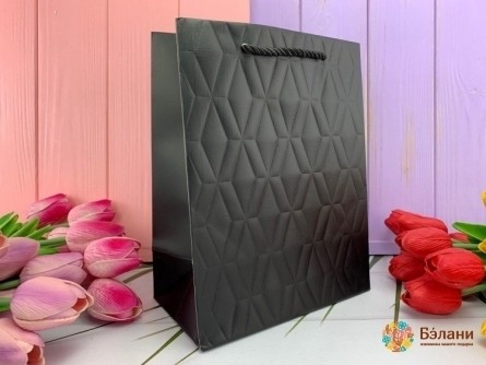 Подарочный пакет "Cube" черный L