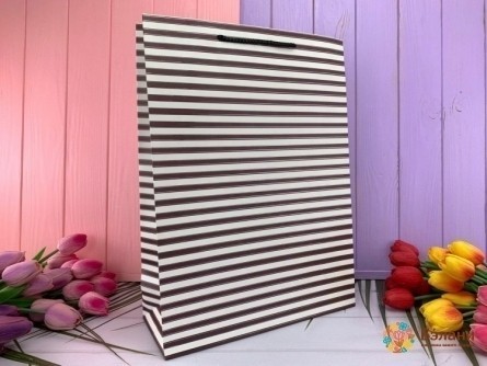 Подарочный пакет "Simple Lines" бордо L