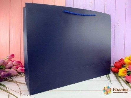 Подарочный пакет "Monochrome" синий XL