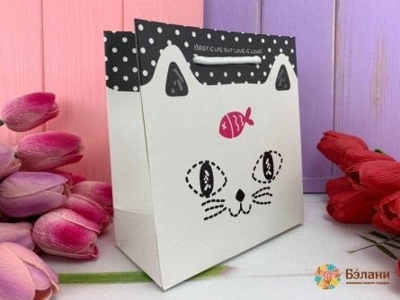 Подарочный пакет "Котик" L