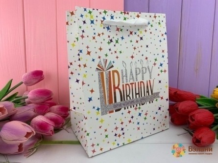 Подарочный пакет "BDay Confetti" M