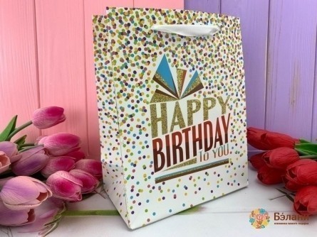 Подарочный пакет "BDay Confetti" L