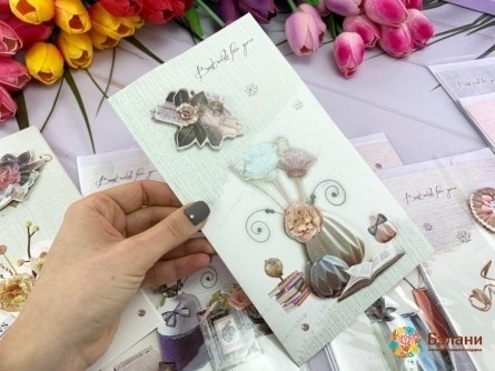 Открытка "Вазочка" МИКС