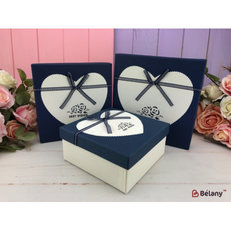 Подарункова коробка "Heart#7" синя