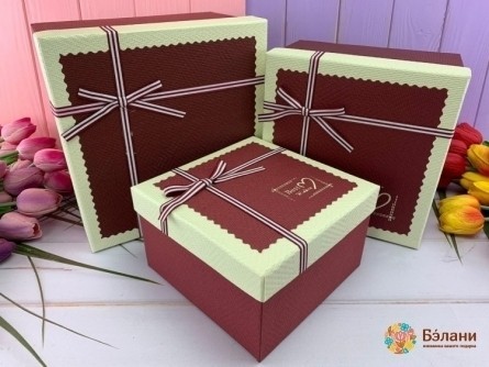 Подарочная коробка "BestWishes#5" марсала