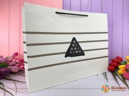 Подарочный пакет "Triangle" белый XL