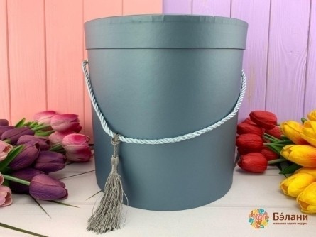 Круглая коробка "Matte" синяя