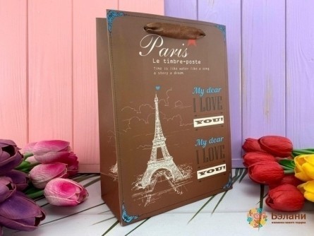 Подарочный пакет "Paris" шоколад M